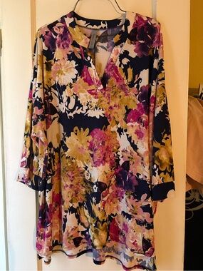 Honeyme Multicolor Floral Scoop Neck Top